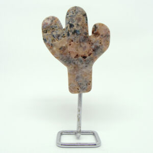 Cactus em Ametista Rosa com base metálica