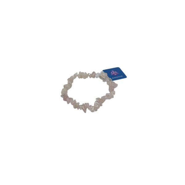 Pulseira cascalho de Quartzo Rosa