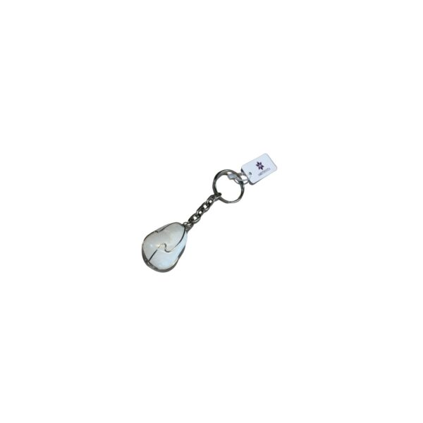 Chaveiro de Quartzo Branco rolado