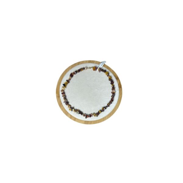 Colar de cascalho de Jaspe Mookaite - 45cm