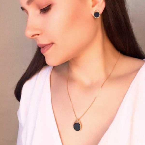 Conjunto Gota Ágata Preta
