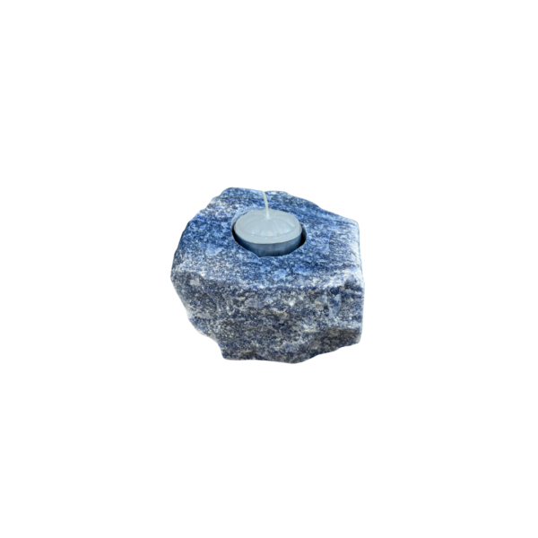 Porta Velas Quartzo Azul bruto