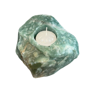 Porta Velas Quartzo Verde bruto