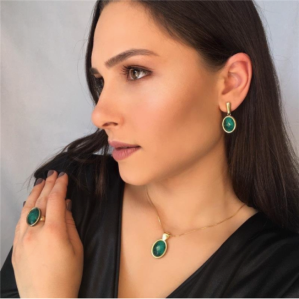 Conjunto Oval em Esmeralda - Imagem 2