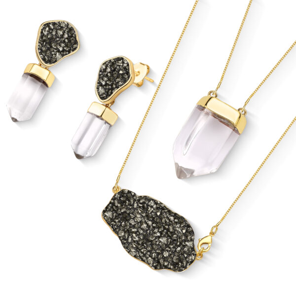 Conjunto Escapulário Sublime - Pirita e Cristal - Imagem 2